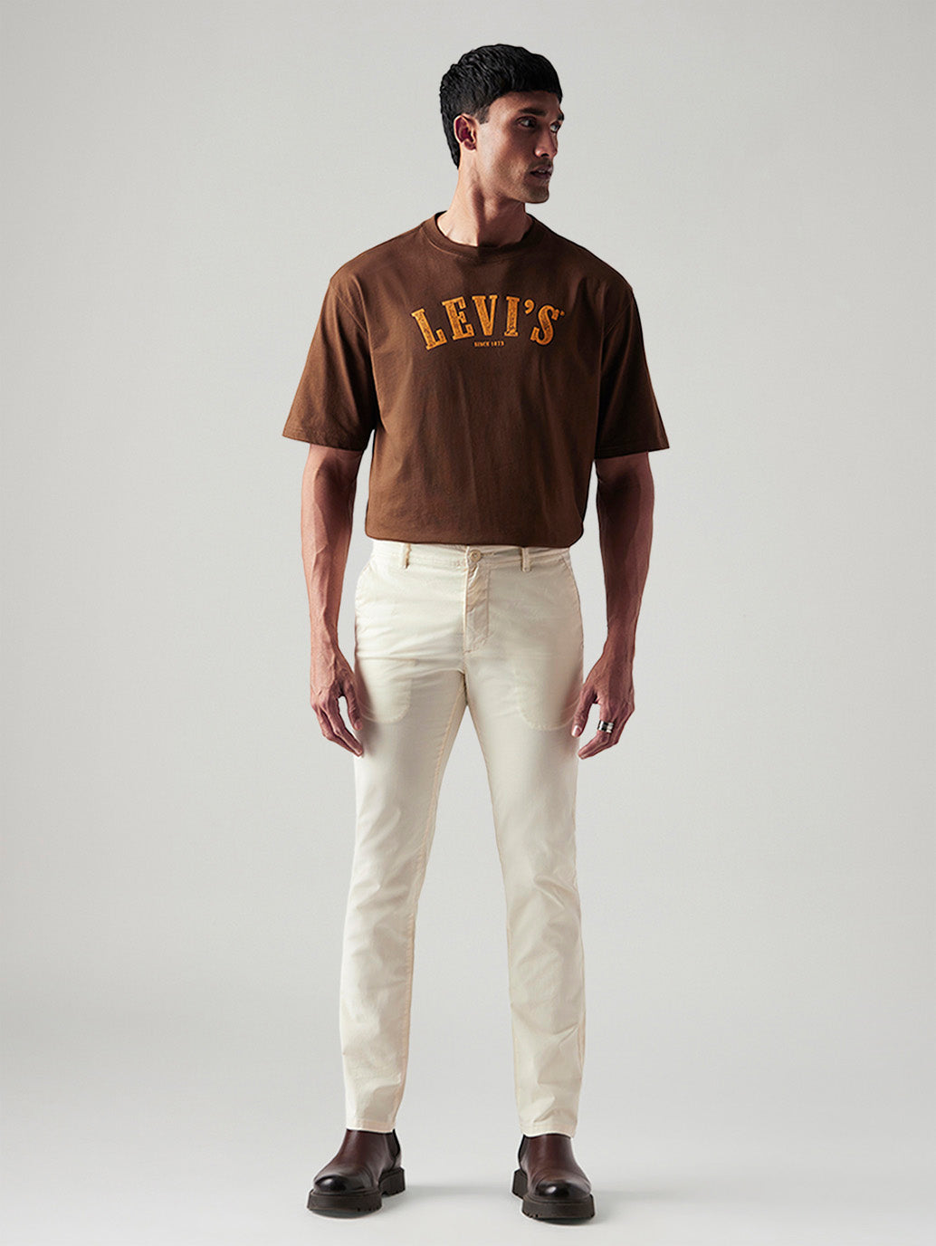 Men's 511 Off White Slim Fit Mid Rise Chinos - Front View