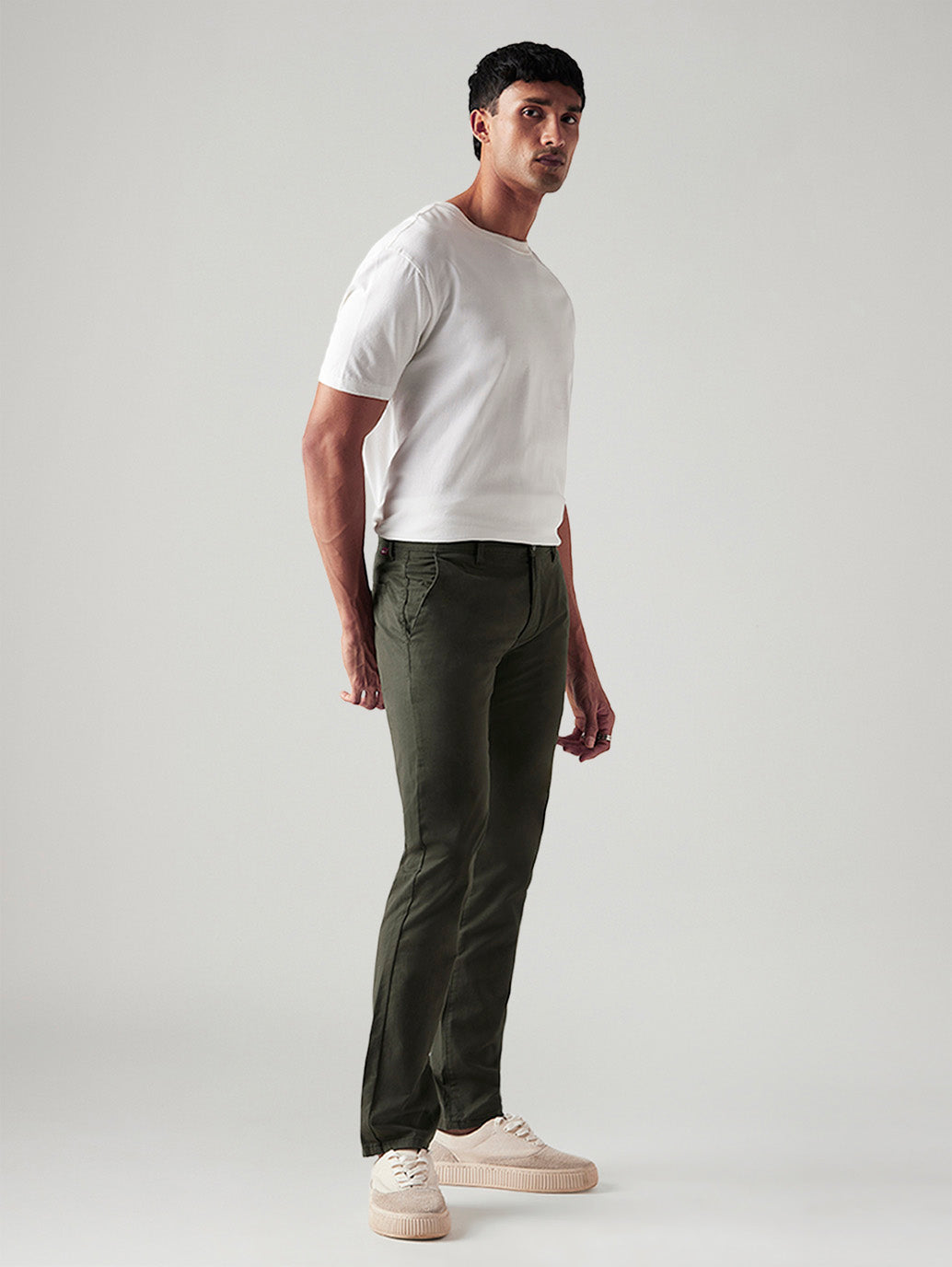 Men's 511 Olive Slim Fit Mid Rise Chinos - Side View