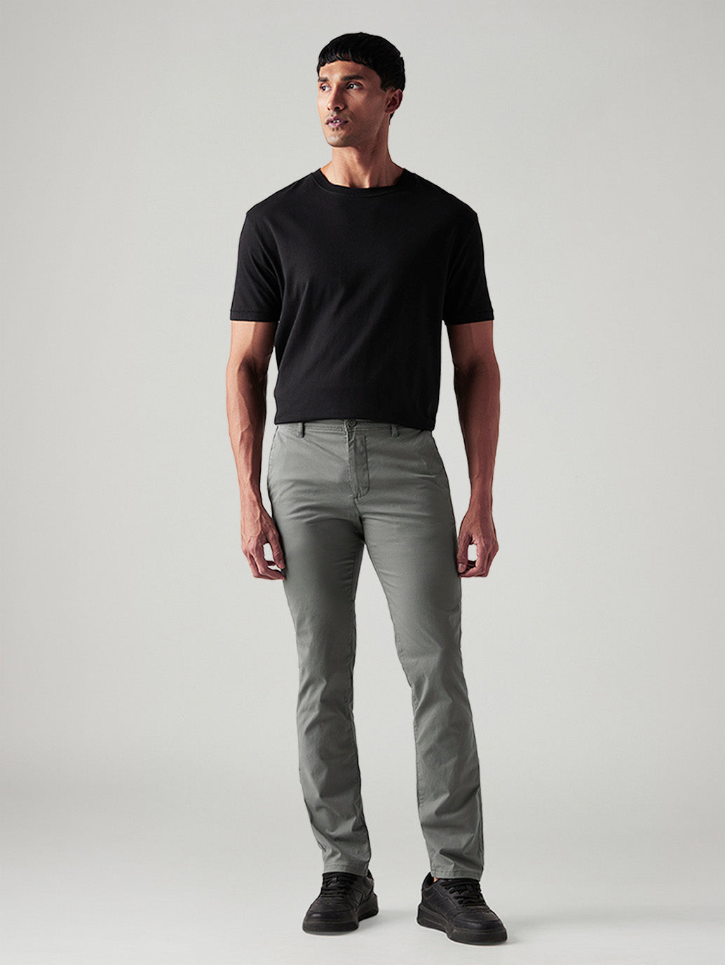 Men's 511 Grey Slim Fit Mid Rise Chinos - Front View