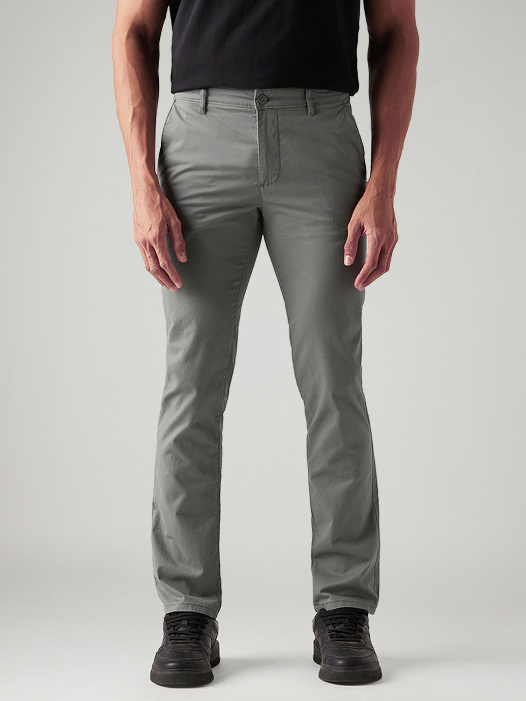 Men's 511 Grey Slim Fit Mid Rise Chinos - Front View