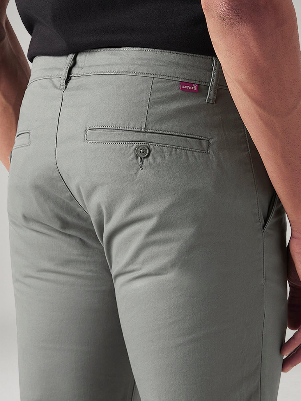 Men's 511 Grey Slim Fit Mid Rise Chinos - Detail View