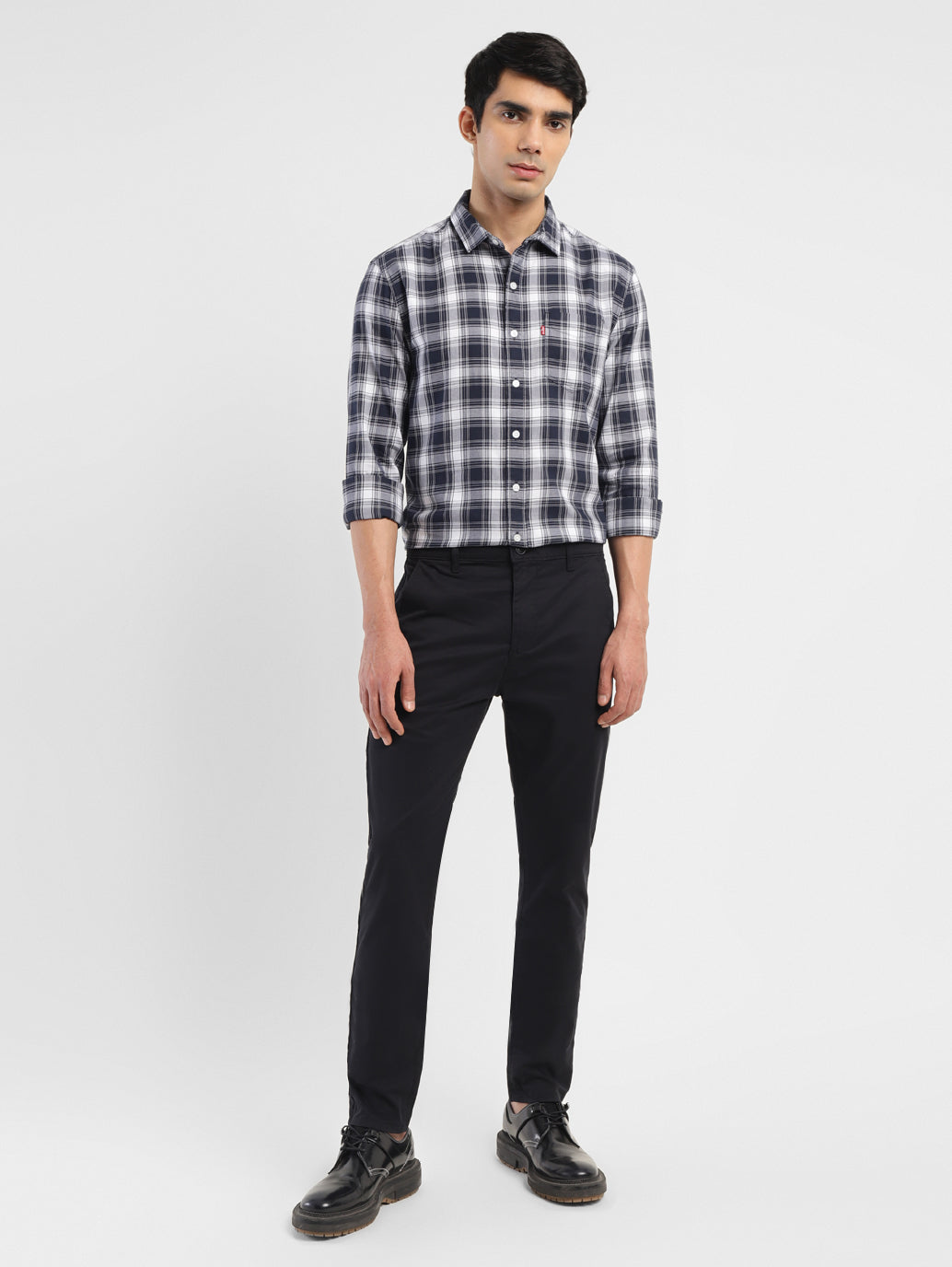 Men's 512 Black Slim Tapered Fit Chinos - ModelFront View