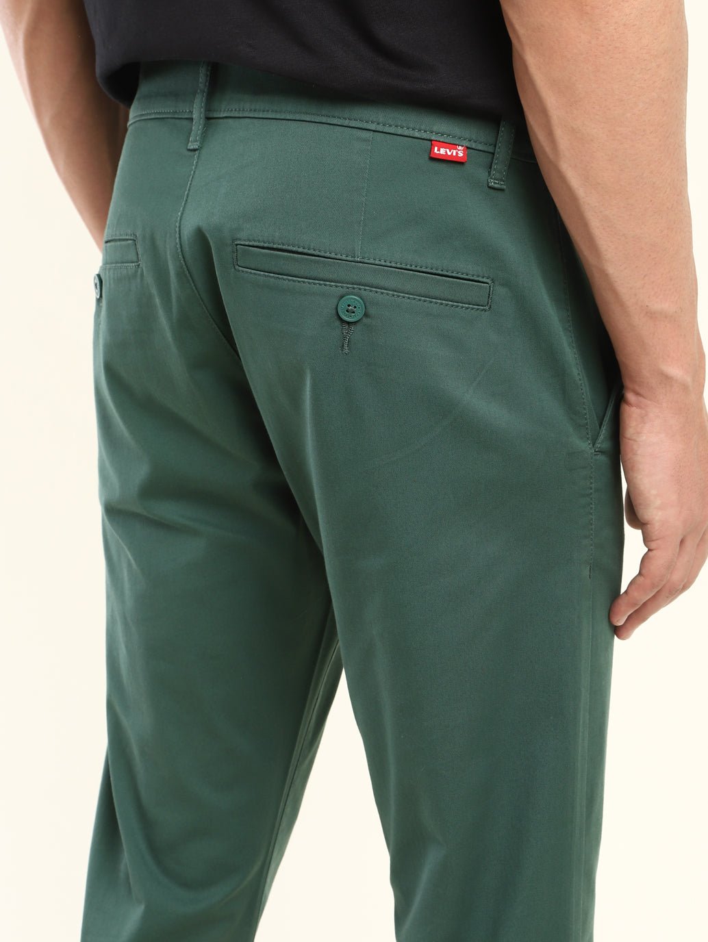 Men's 512 Slim Tapered Fit Green Chinos - BackDetails View
