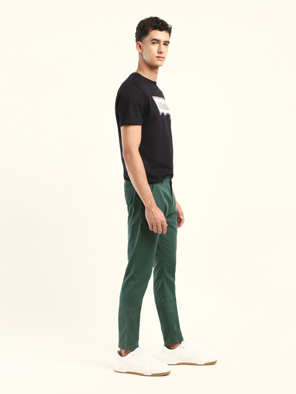 Men's 512 Slim Tapered Fit Green Chinos - Side View