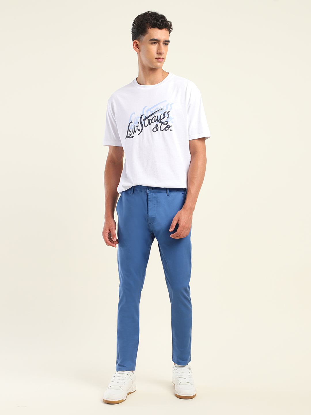 Men's 512 Slim Tapered Fit Blue Chinos - Front View