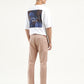 Men's Peach Slim Tapered Fit Trousers - Back View