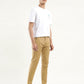 Men's Khaki Slim Tapered Fit Chinos - Front View
