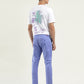 Men's Blue Slim Tapered Fit Trousers - Back View