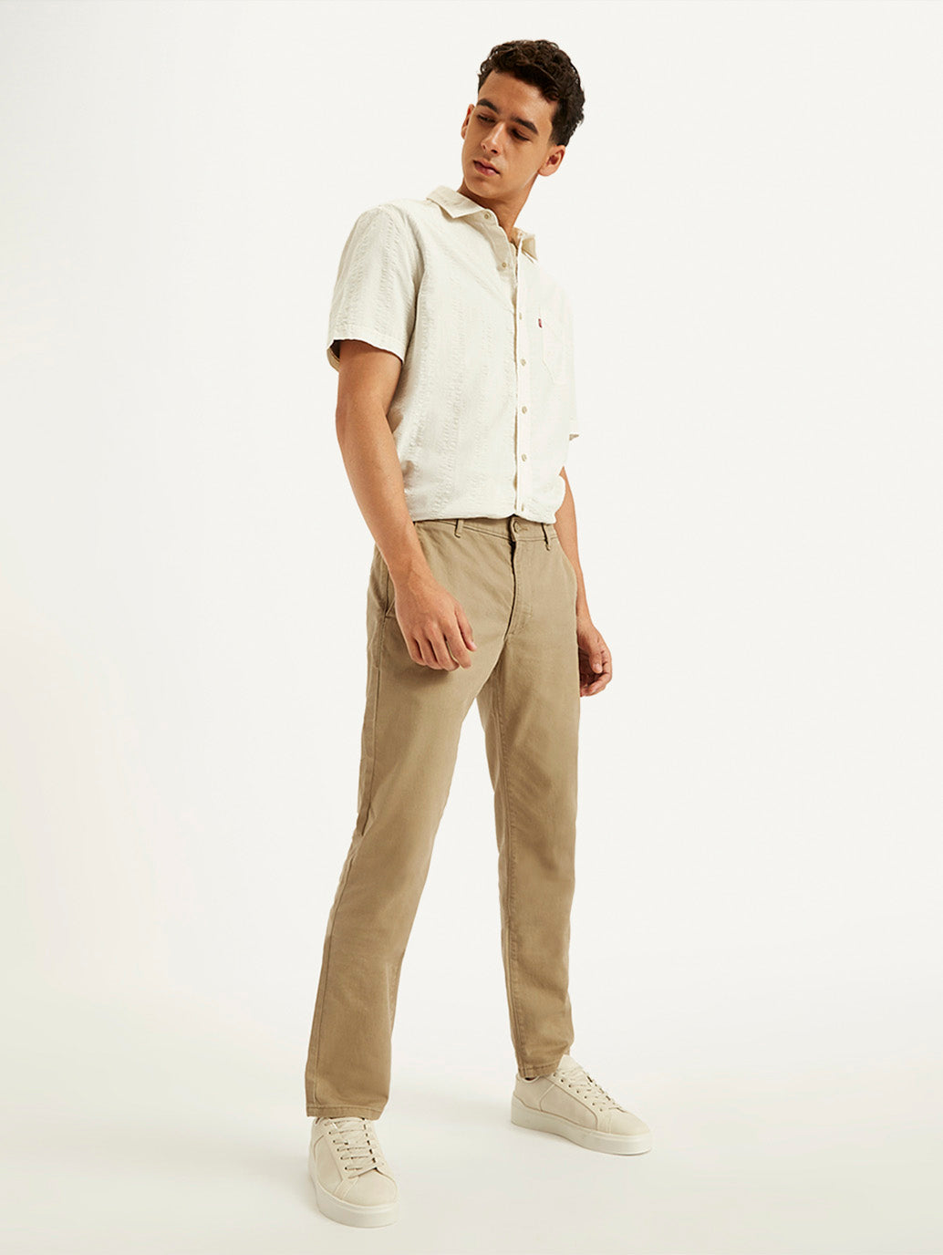 Men's Beige Slim Fit Chinos - 4e28be78-e44b-41cf-bf03-cff0023c2cc1 View