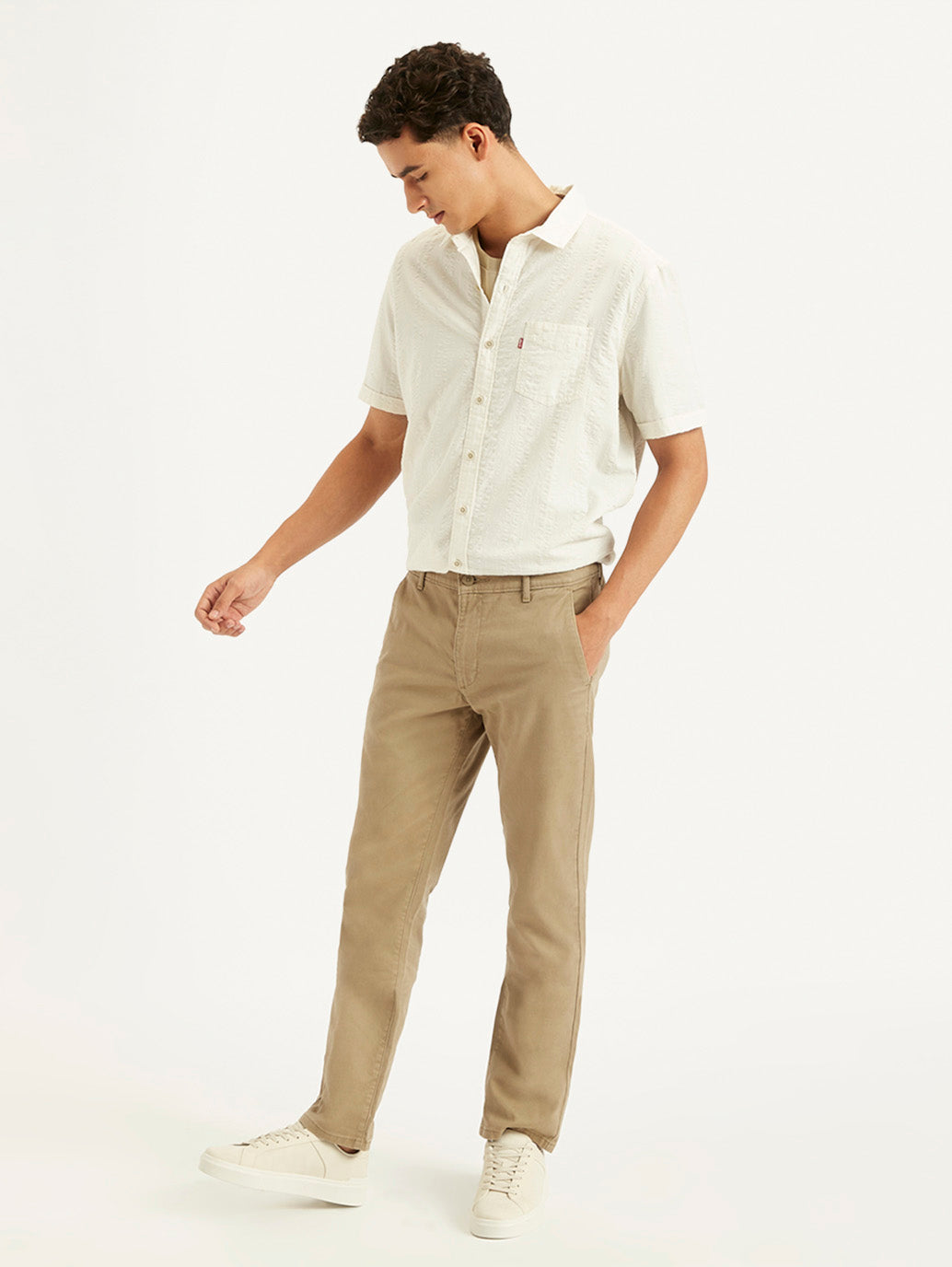 Men's Beige Slim Fit Chinos - f15876a8-3089-49e8-81f7-fa2d3a1a535b View