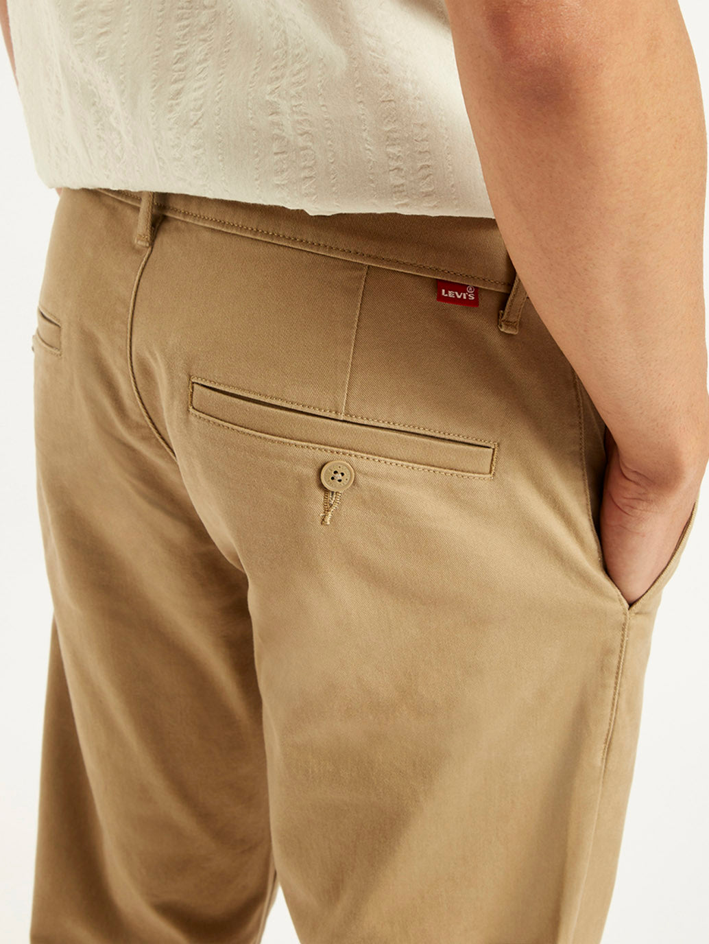 Men's Beige Slim Fit Chinos - 7b70a501-e36b-4478-954d-c6dfba9205ab View