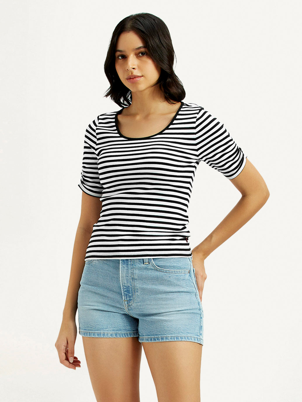 Women's Striped Slim Fit T-Shirt - Styleshot View