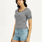 Women's Striped Slim Fit T-Shirt - Side View