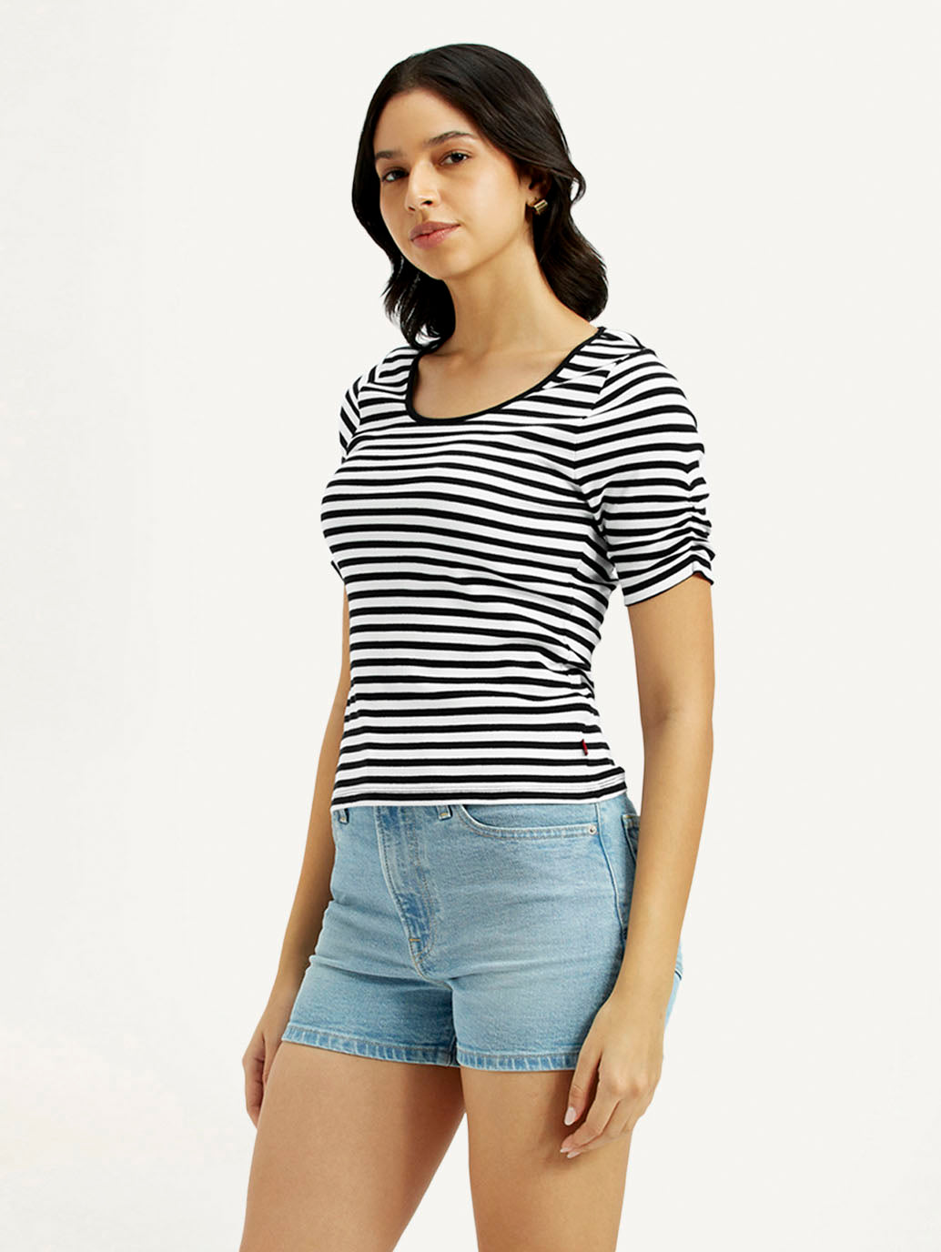 Women's Striped Slim Fit T-Shirt - Side View