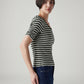 Women's Striped Olive Scoop Neck Top - Side View