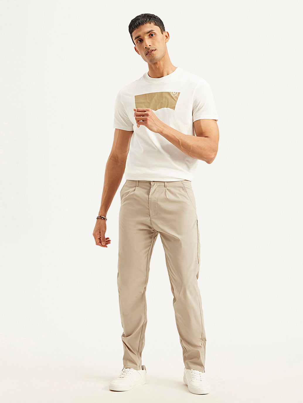 Men's Beige Regular Fit Trousers - 41217578-9c66-4877-be27-91e5e14d4e8c View