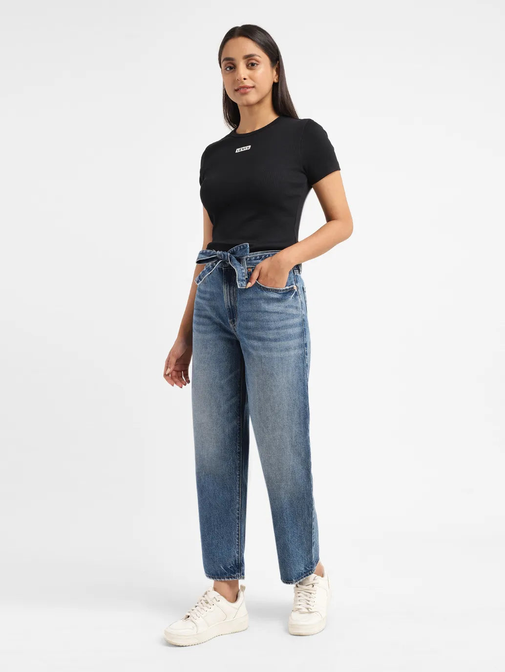 Women's 94 Blue Baggy Wide Leg Fit High Rise Jeans - 2f3244bf-3e9d-476d-8e43-91d5abb97093 View