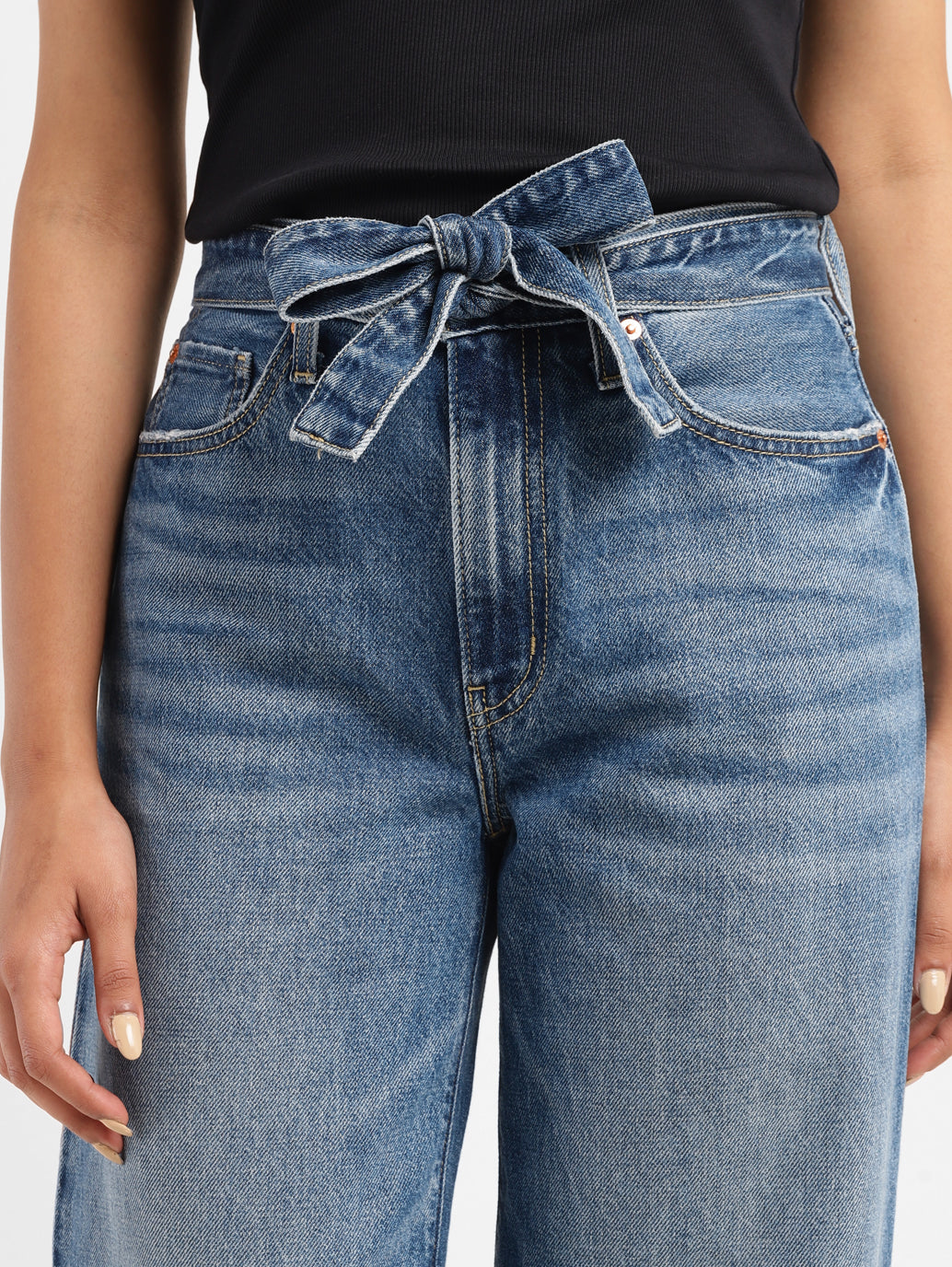 Women's 94 Blue Baggy Wide Leg Fit High Rise Jeans - 98c8e849-8947-4a9a-a3e1-6efebd0b5036 View