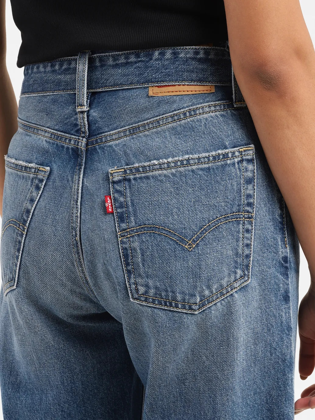 Women's 94 Blue Baggy Wide Leg Fit High Rise Jeans - 3b5e9db0-6031-4dd1-8f62-1136bc0df729 View
