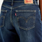 Women's 94 Indigo Baggy Wide Leg Fit Mid Rise Jeans - Detail View