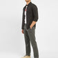 Men's Grey Slim Fit Trousers - StyleShot View