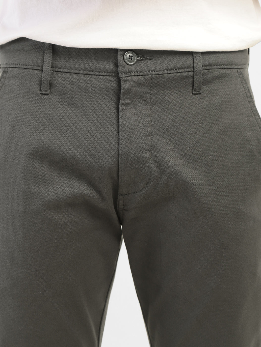 Men's Grey Slim Fit Trousers - FrontDetails View