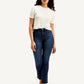 Women's Redloop 724 Blue Straight Fit Mid Rise Jeans - Front View