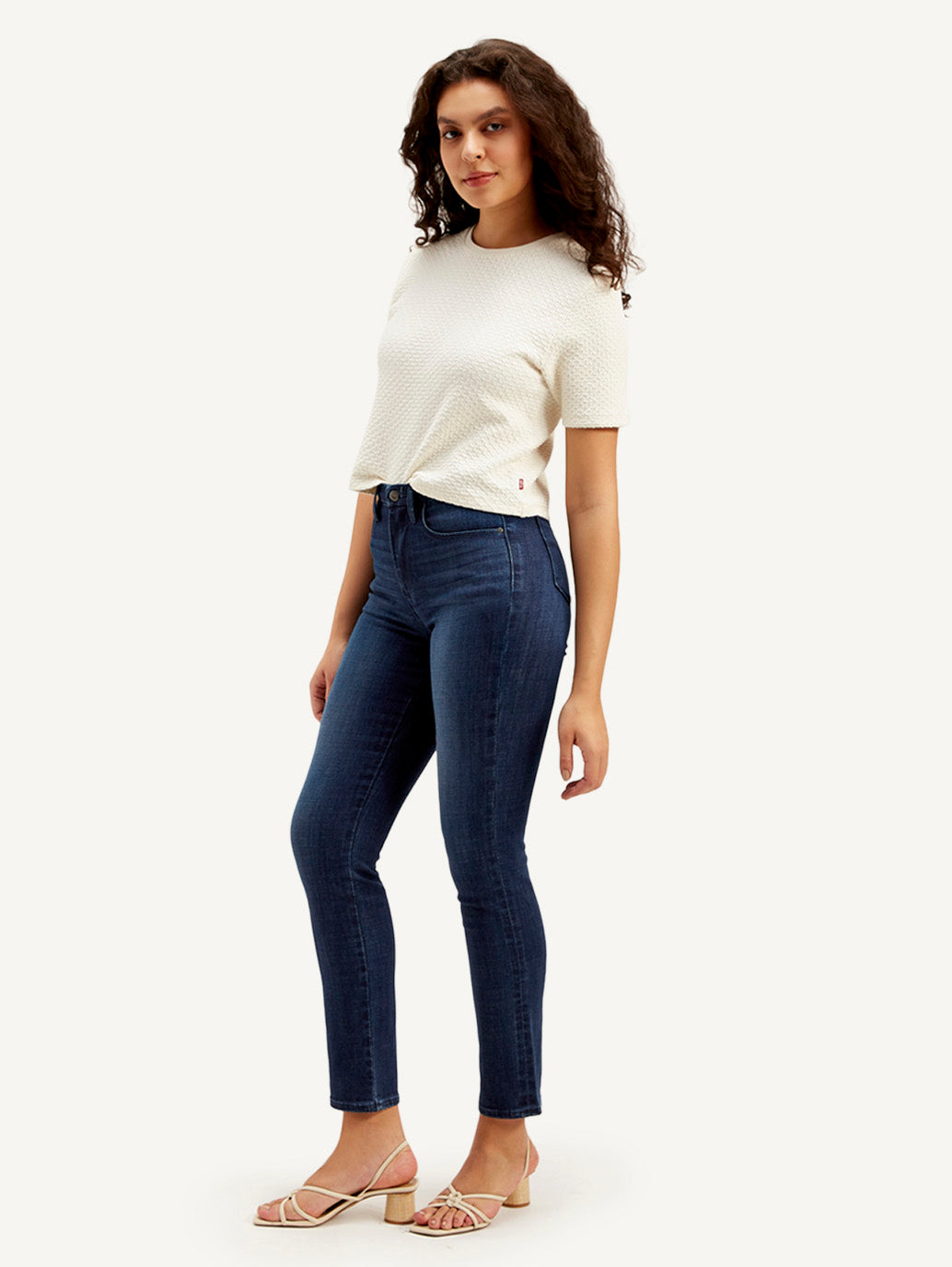 Women's Redloop 724 Blue Straight Fit Mid Rise Jeans - Side View