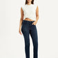 Women's Redloop 724 Dark Blue Straight Fit High Rise Jeans - Styleshot View