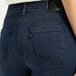 Women's Redloop 724 Dark Blue Straight Fit High Rise Jeans - Detail View