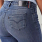 Women's 724 Blue Slim Straight Fit High Rise Redloop Jeans - Detail View