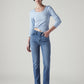 Women's 724 Blue Slim Straight Fit High Rise Redloop Jeans - Styleshot View