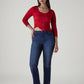 Women's 724 Dark Indigo Slim Straight Fit High Rise Redloop Jeans - Logo View
