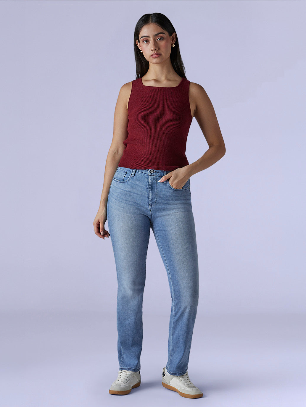 Women's 724 Light Indigo Slim Straight Fit High Rise Redloop Jeans