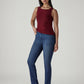 Women's 724 Dark Indigo Slim Straight Fit High Rise Redloop Jeans - Logo View