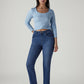 Women's 724 Med Indigo Slim Straight Fit High Rise Redloop Jeans - Logo View