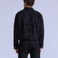 Men's Embroidered Black Denim Jacket - Back View