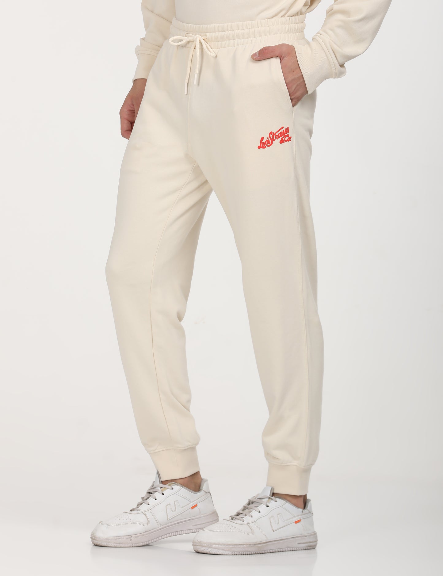 Men's Beige Regular Fit Joggers - RightSide View