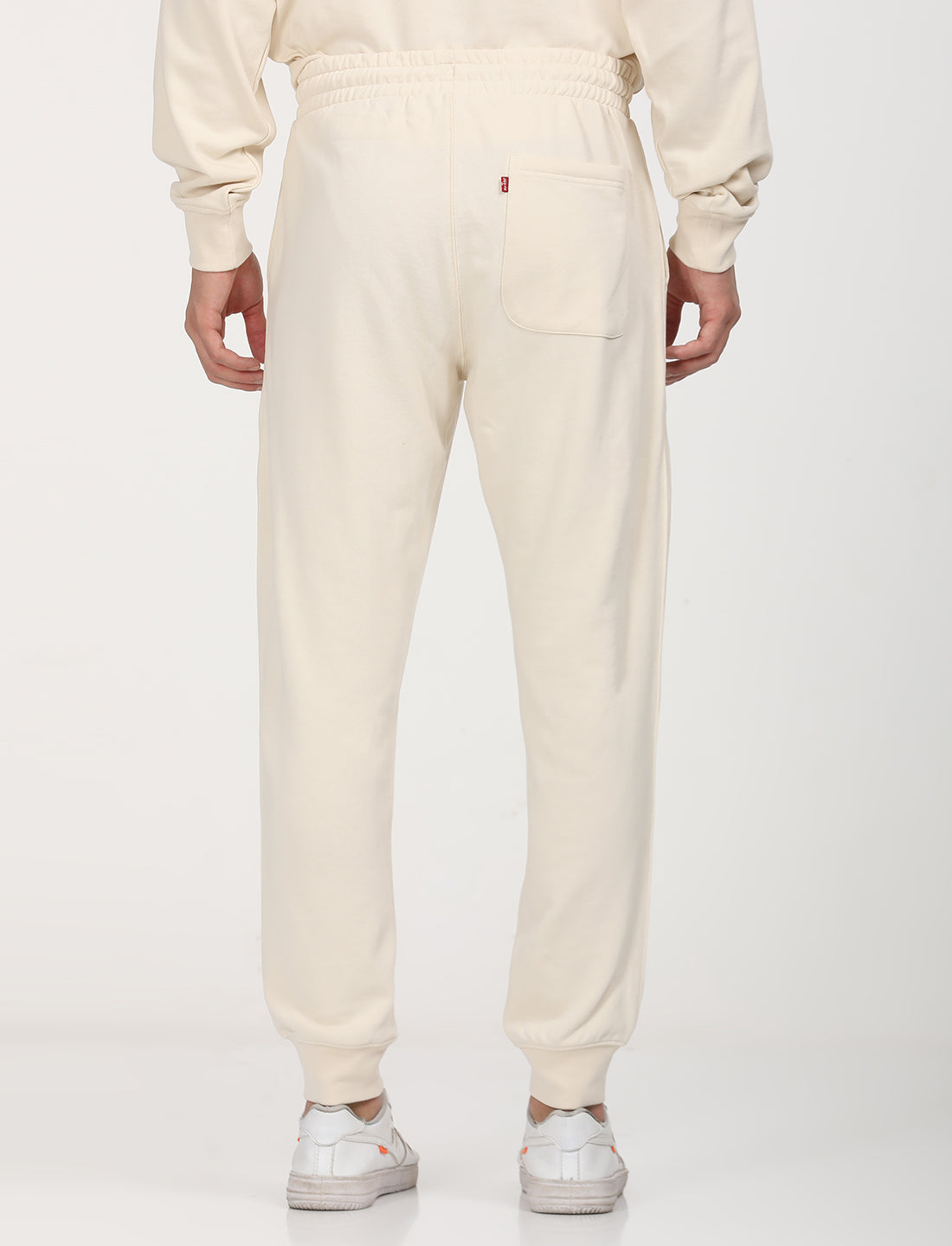 Men's Beige Regular Fit Joggers - Back View
