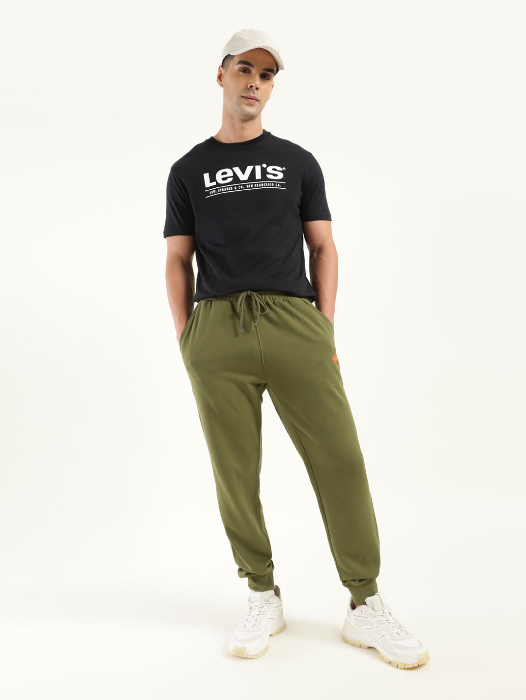 Men's Regular Fit Black Joggers - Styleshot View