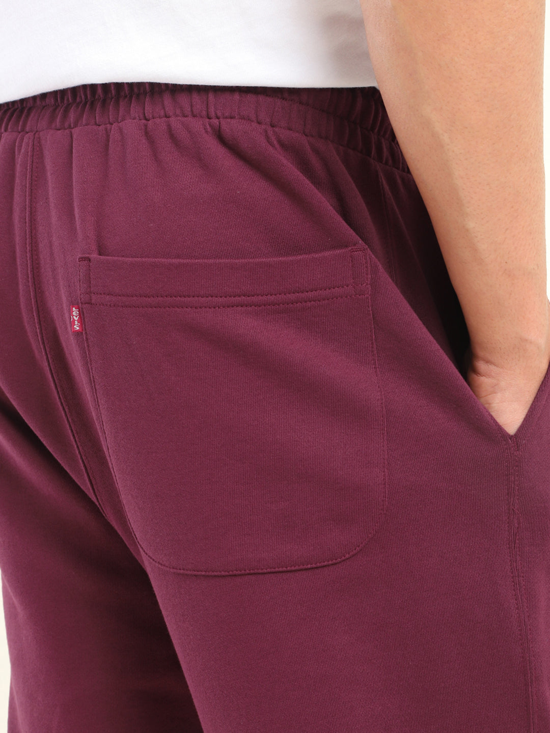 Men's Regular Fit Red Joggers - Details View