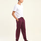 Men's Regular Fit Red Joggers - Side View