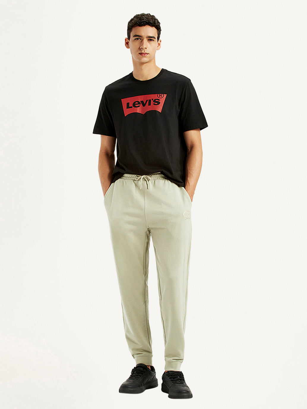 Men's Light Green Regular Fit Mid Rise Joggers - Styleshot View