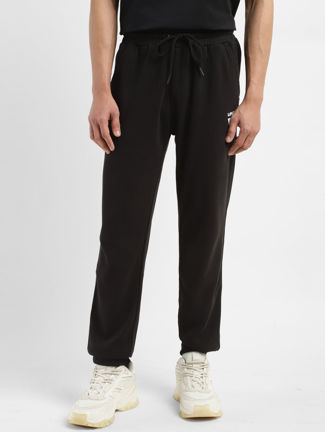 Men's Black Regular Fit Joggers - ae016a32-2fde-45d4-a480-f6bcf49ed114 View