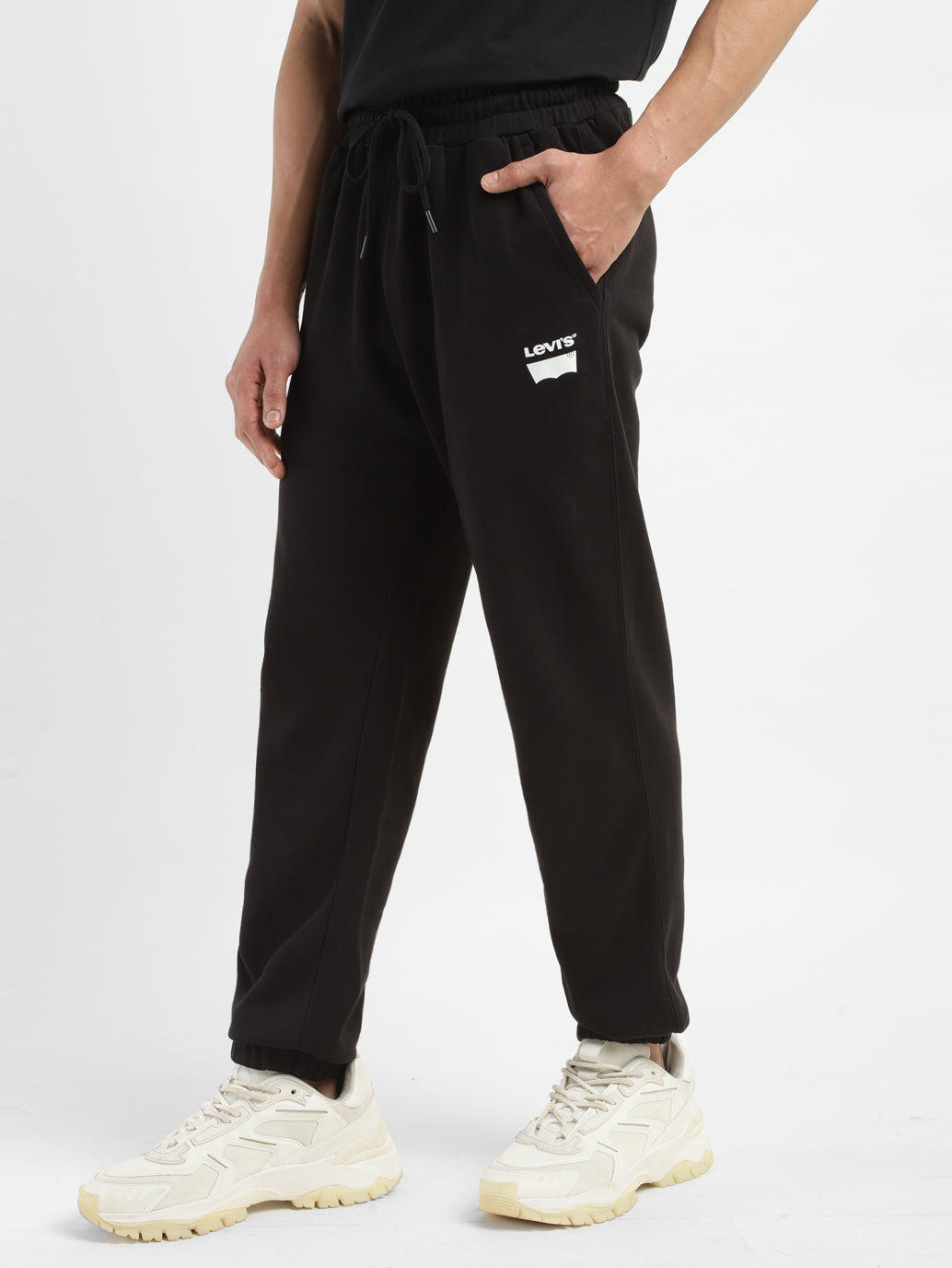 Men's Black Regular Fit Joggers - 29ebbd09-4b3c-4c6c-9b39-a9f228c0425b View