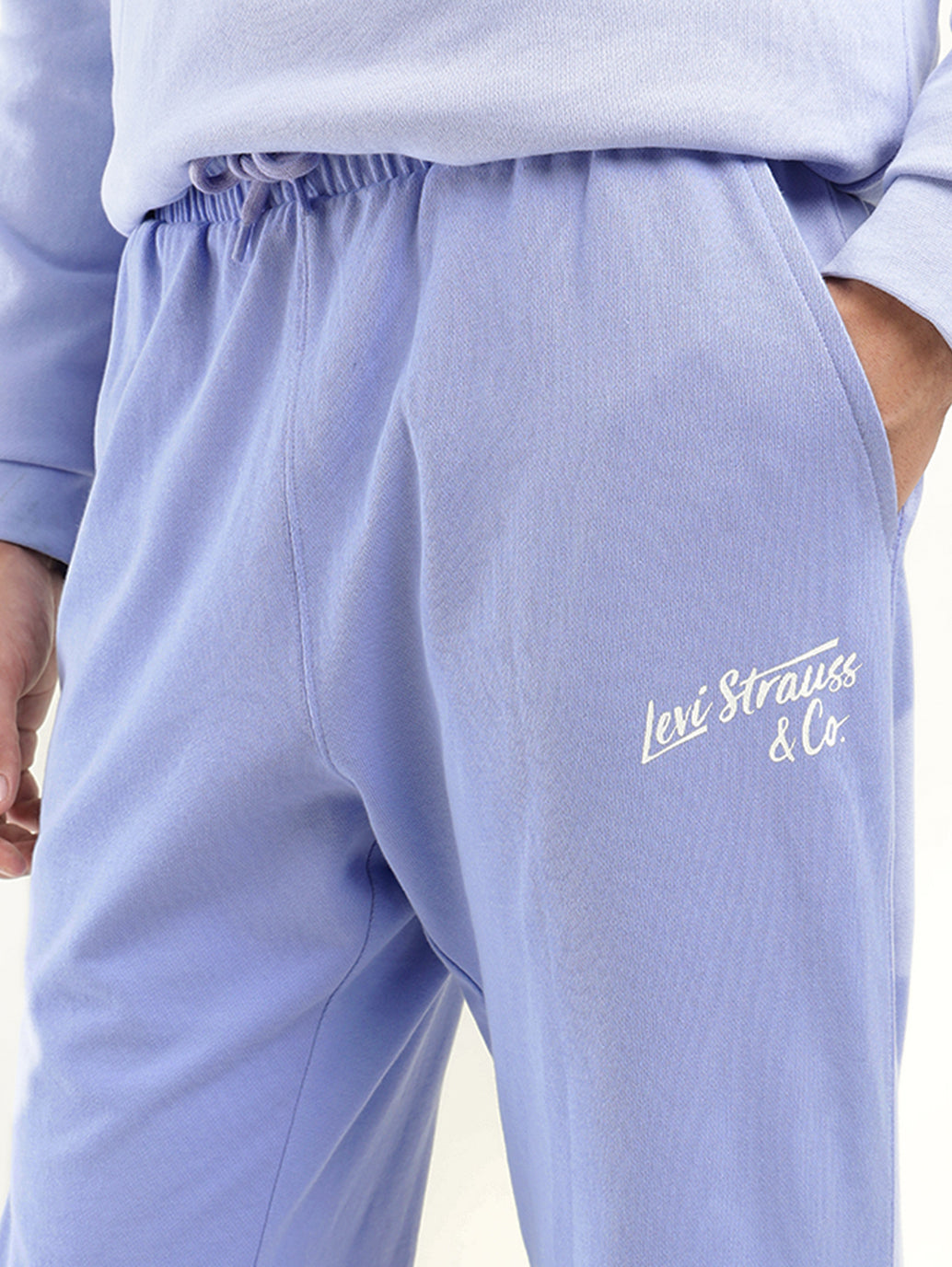 Men's Blue Regular Fit Joggers - Detail View