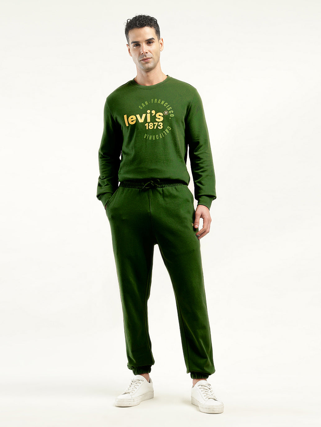 Men's Green Regular Fit Trousers - Styleshot View