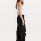 Women's Mid Rise Black Baggy Fit Cargo Trousers - 3 View