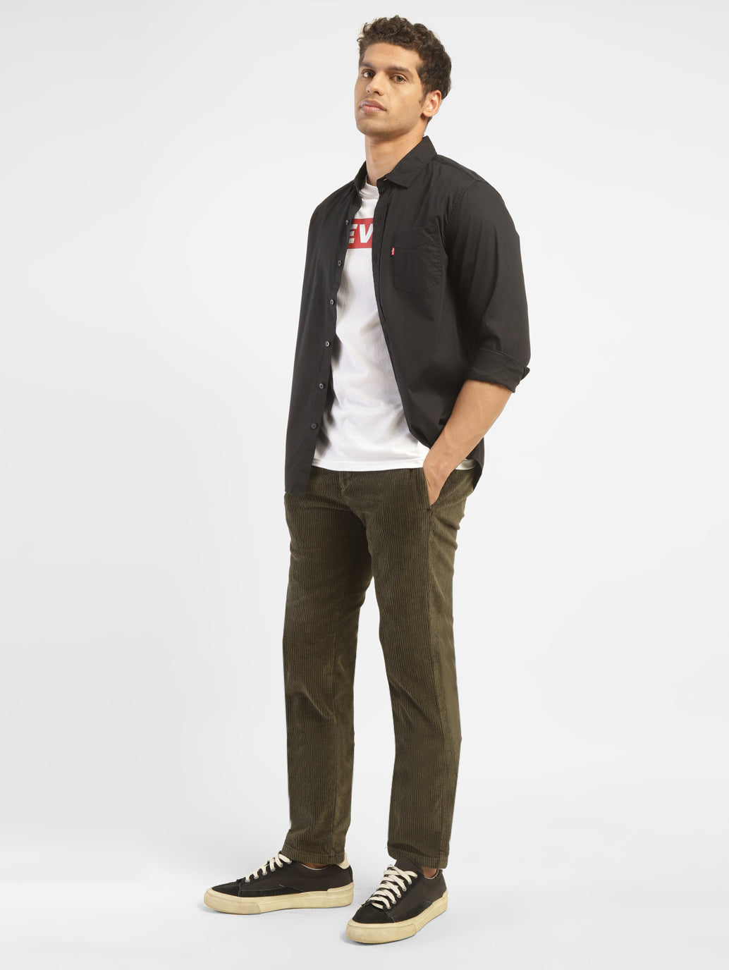 Men's Green Regular Fit Trousers - StyleShot View