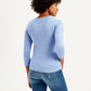 Women's Solid Light Blue Crew Neck Sweater - Back View